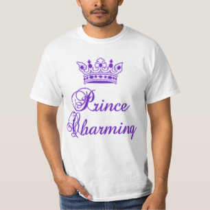 T-shirt Prince Charming en violet royal pour bébé ou adult