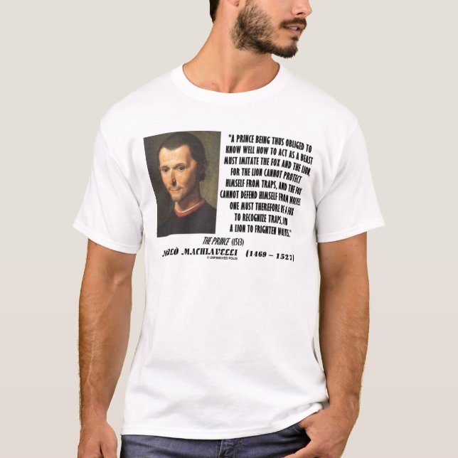 T-shirt Prince Imitate Fox et la citation de Machiavel de (Devant)