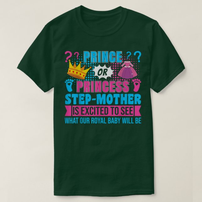 T-shirt Prince ou Princesse StepMère Bébé Genre Révéler P (Design devant)