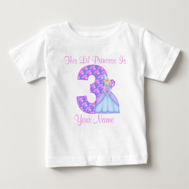 T-shirt princesse 3e anniversaire (Devant)