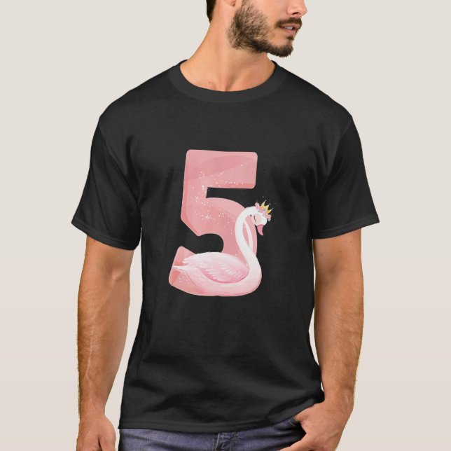T-shirt Princesse 5e Anniversaire Swan 5 Ancienne fille (Devant)