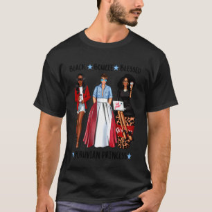 T-shirt Princesse afro péruvienne noire Fille Drapeau du P