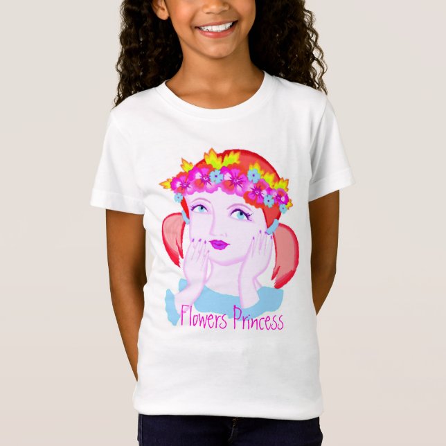 T-shirt princesse aux fleurs (Devant)