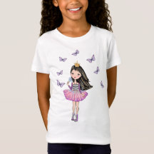 Princesse avec les cheveux noirs, yeux Brown,