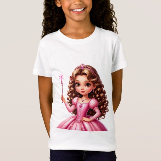 T-Shirt Princesse de charme en Robe Rose (Devant)