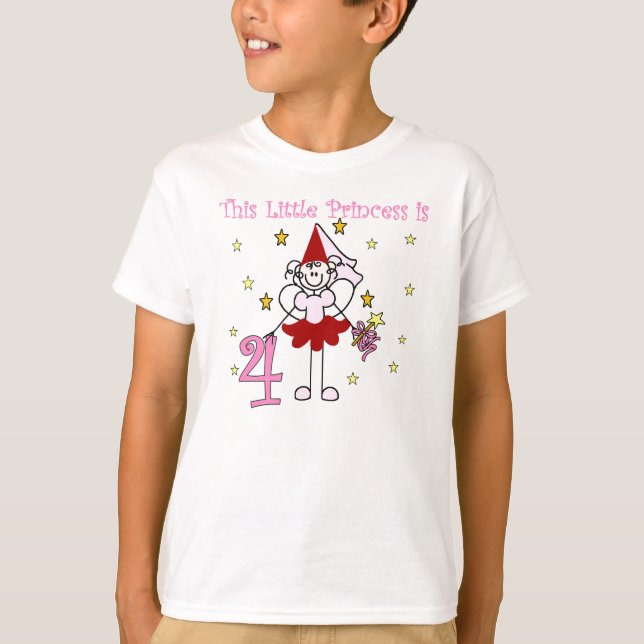 T-shirt Princesse féerique 4ème anniversaire (Devant)