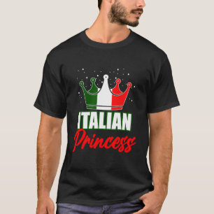 T-shirt Princesse Italienne Drapeau D'Italie Voyage Italie