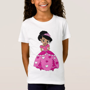 T-Shirt princesse noire avec cheveux noirs naturels