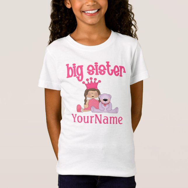 T-Shirt Princesse Personalized de grande soeur (Devant)