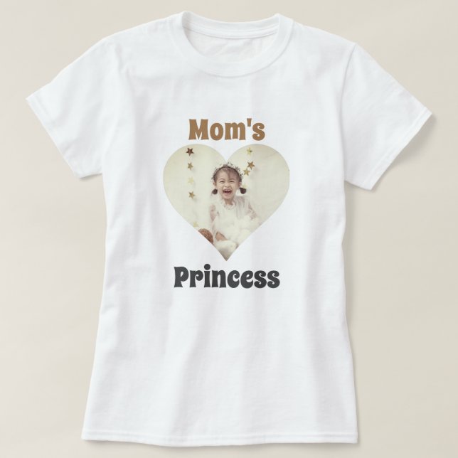 T-shirt princesse photo coeur personnalisable (Design devant)