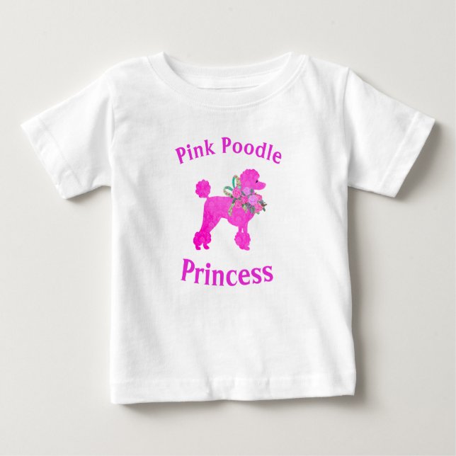 T-Shirt Princesse Poodle Rose Fille Fêtée (Devant)