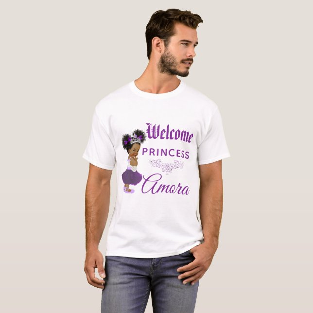 T-shirt Princesse Royale d'Afrique violette|Baby shower bl (Devant entier)