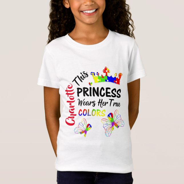 T-Shirt Princesse Super Cute Sensibilisation sur l'autisme (Devant)
