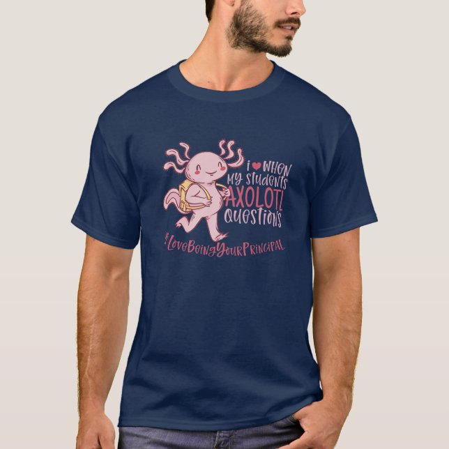T-shirt Principal Je Coeur Lorsque Les Étudiants Questions (Devant)
