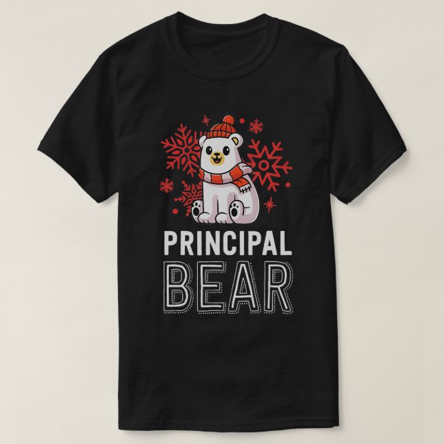 T-shirt Principal Ours École Noël Polaire Ours Vacances (Design devant)
