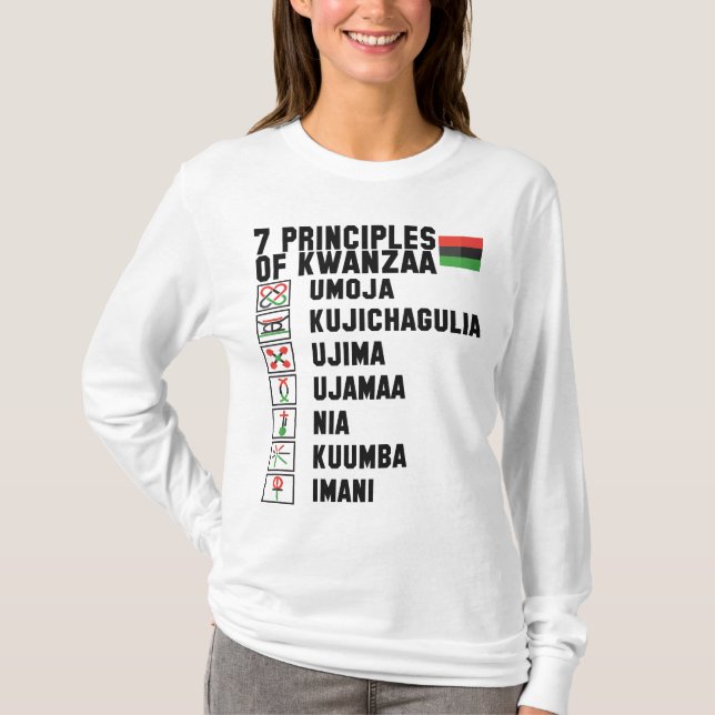 T-shirt Principes de Kwanzaa Texte noir (Devant)
