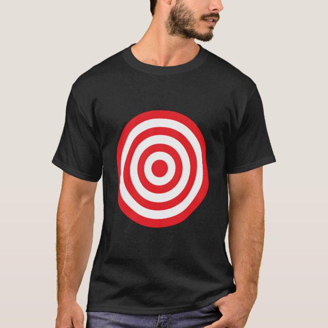 T-shirt Print On Front Back Bullseye Target Bulls Eye Red  (Devant)