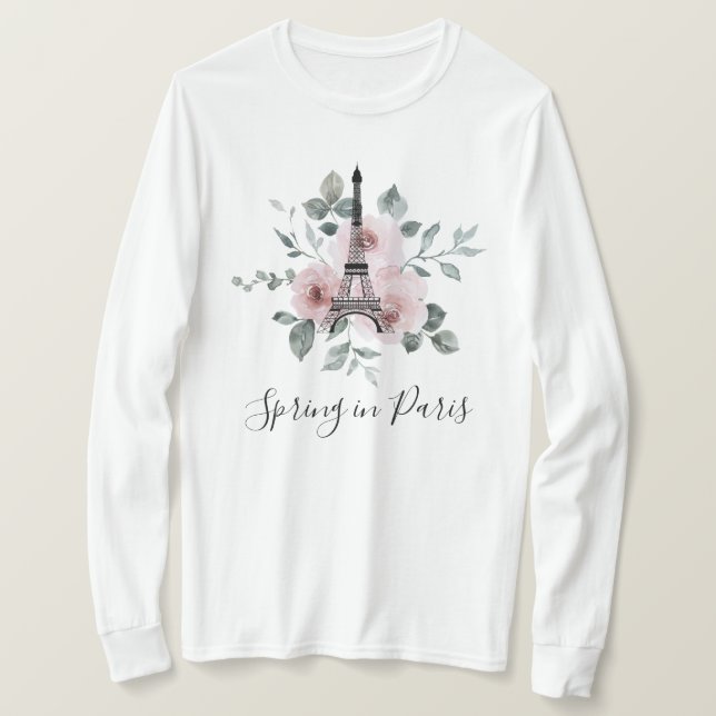 T-shirt Printemps à Paris - Voyage pour filles (Design devant)