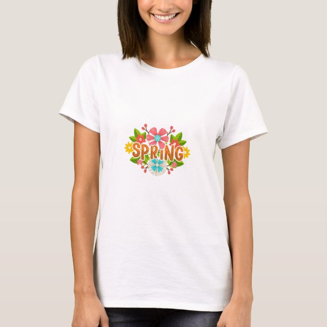T-shirt PRINTEMPS - Conception d'illustrations florales co (Devant)