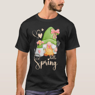 T-shirt Printemps, gnome avec fleurs, soin des fleurs, fle