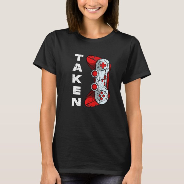 T-shirt Prise du contrôleur de jeu vidéo Valentines Jour C (Devant)