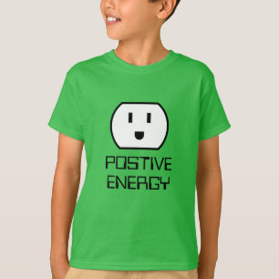 T-shirt Prise murale verte drôle Énergie Positive pour enf
