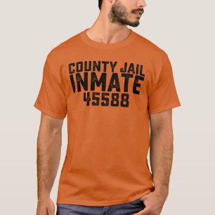 T-shirt Prisonnier du comté d'Halloween Orange Costu