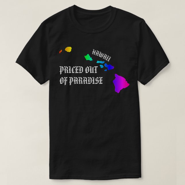 T-shirt PRIX HORS DE PARADISE Hawaii Îles Neon Rainbow (Design devant)