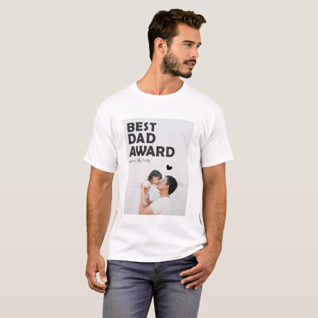 T-shirt Prix mini photo du meilleur papa, Fête des pères (Devant entier)