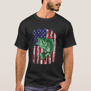 T-shirt Pro Bass Fishing pêcheur américain pêcheur à drape