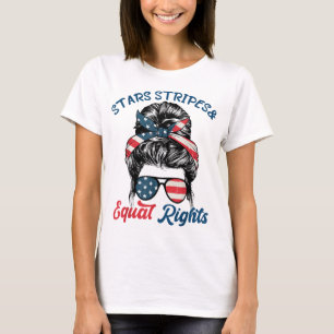 T-shirt Pro Choice Feminist Stars Stripes Equal Rights Mes