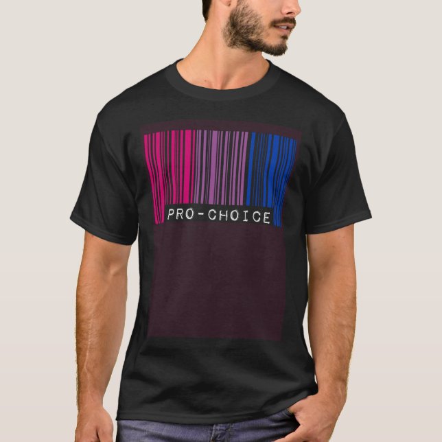 T-shirt Pro Choice Pro Feminism Bisexual Pride Flag Barcod (Devant)