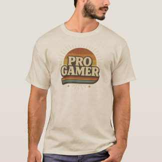 T-shirt PRO GAMER — Insigne Vintage de coucher de soleil