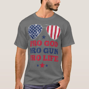 T-shirt Pro God Pro Gun Anti-avortement États-Unis Lunette