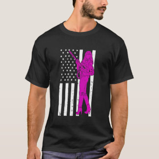 T-shirt Pro Gun Distresse Drapeau Américain Pour Femme Gun