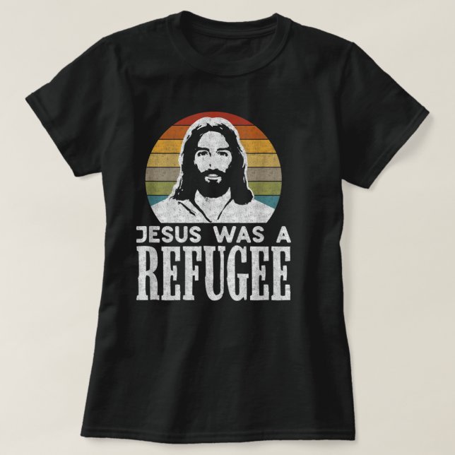 T-shirt Pro Immigration Christian Libéral Jésus Était Un R (Design devant)