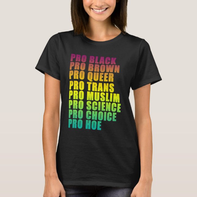 T-shirt PRO Noir, PRO Brown, PRO Queer, PRO Trans, PRO Ch (Devant)