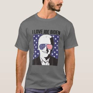 T-shirt Pro Président Joe Biden Usa Drapeau Lunettes de so