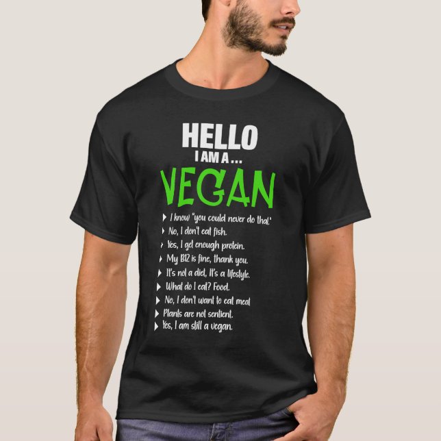 T-shirt Pro Vegan Activism Gym Athlete Bonjour Je suis un  (Devant)