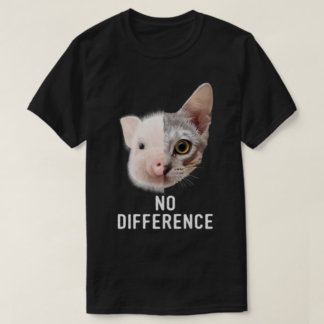 T-shirt Pro Vegan Pas de différence Bien-être animal végét (Design devant)