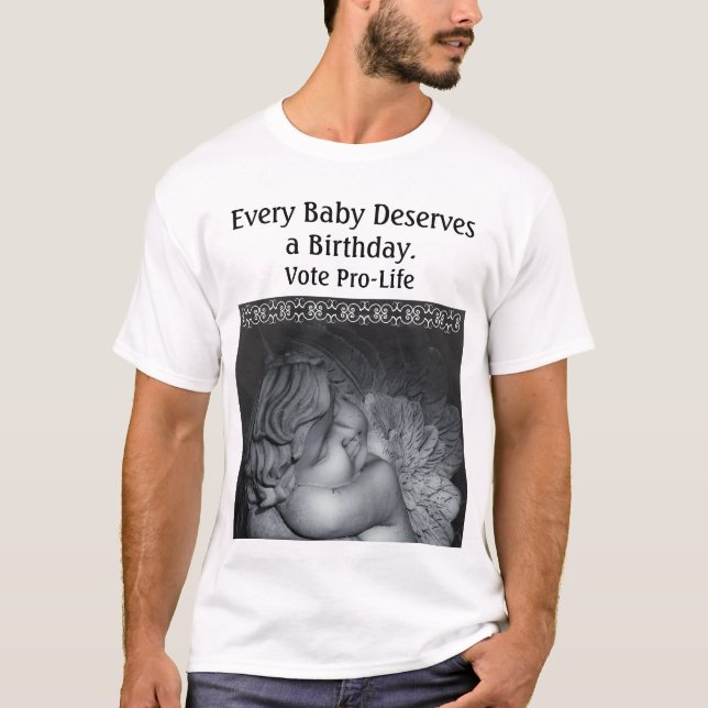T-shirt Pro-vie Vote Pro-vie Angel Baby Shirt (Devant)