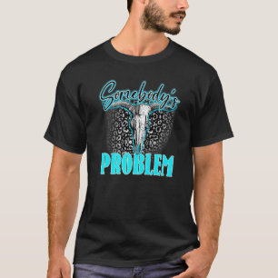 T-shirt Problème de quelqu'un de léopard Crâne de taureau 
