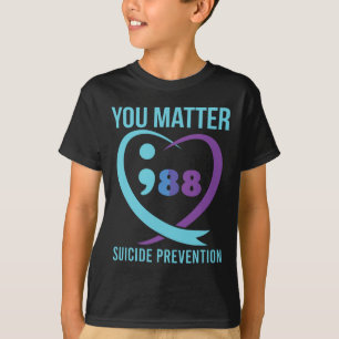 T-shirt Problème du coeur 988 Sensibilisation à la prévent