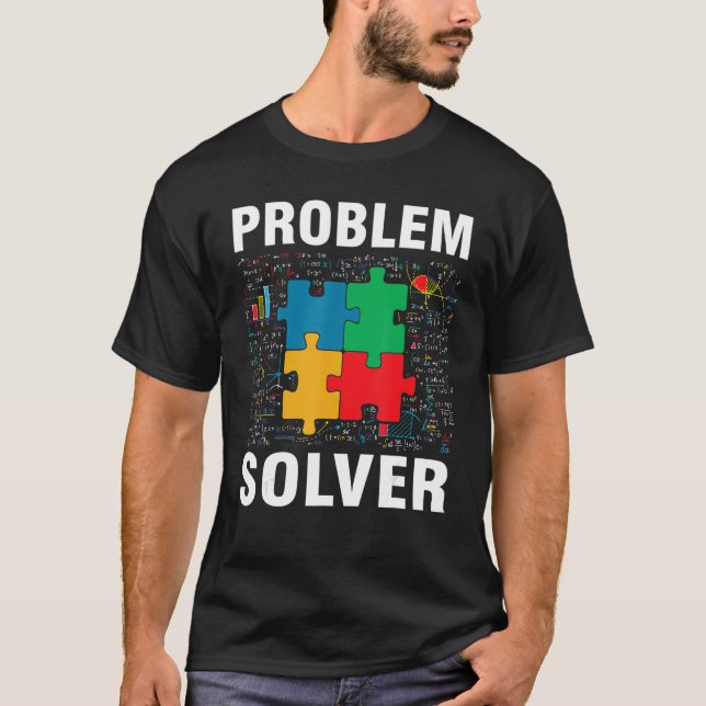 T-shirt Problème Solveur Jigsaw Puzzles Math (Devant)
