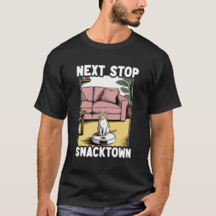 T-shirt Prochaine Arrêt Snacktown Chat Sur Aspirateur Robo