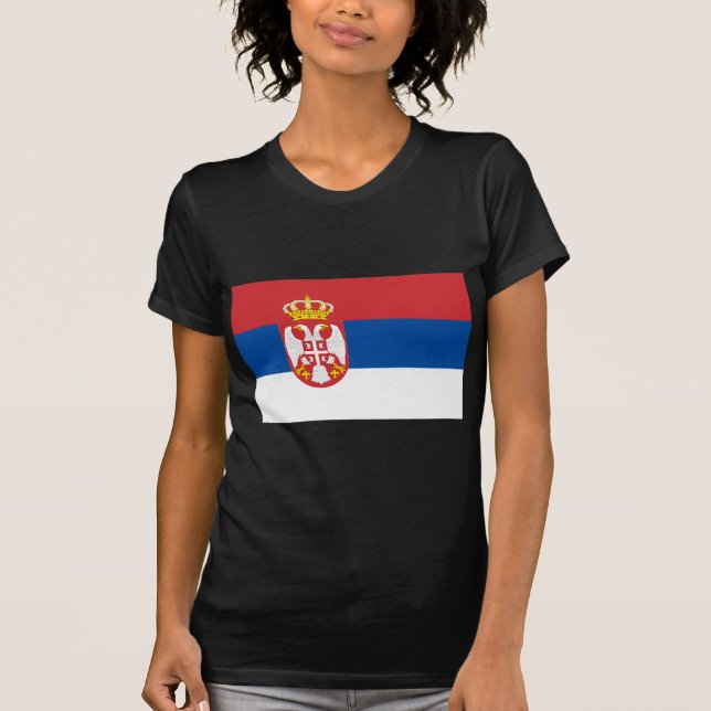 T-shirt Produits de drapeau de la Serbie (Devant)