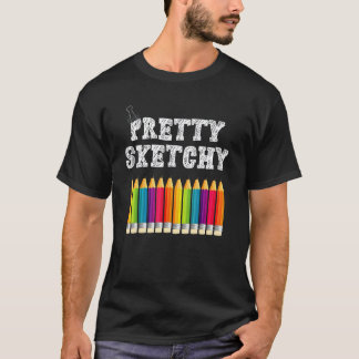 T-shirt Prof Humour Assez Douteux Crayons de Couleur A