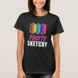 T-shirt Prof Humour Assez Douteux Crayons de Couleur A