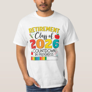 T-shirt Professeur à la retraite Promotion 2026 Décompte