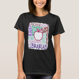 T-shirt Professeur Bibliothécaire En Typographie Professeu